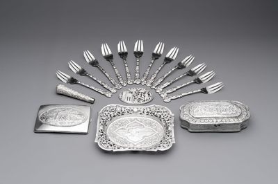 A group of 17 silver wares, mainly Southeast Asia, 19/20th C.