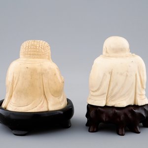 A group of 4 Chinese ivory carvings incl. figures of Buddha, late 19th to early 20th C. — photo 5