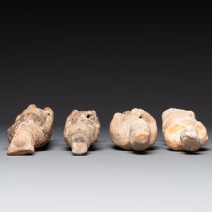 A group of 9 Chinese terracotta and wooden figures, Northern Qi and later — photo 4