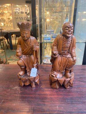 A group of Chinese boxwood sculptures of 18 Luohan, 20th C. — 照片 23