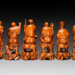 A group of Chinese boxwood sculptures of 18 Luohan, 20th C. — 照片 3