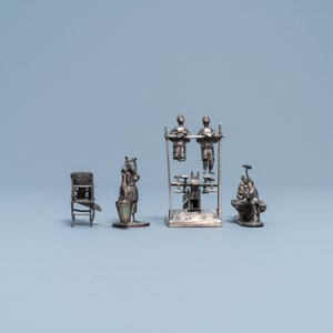 A group of Chinese silver miniatures, 19th C. — 照片 11