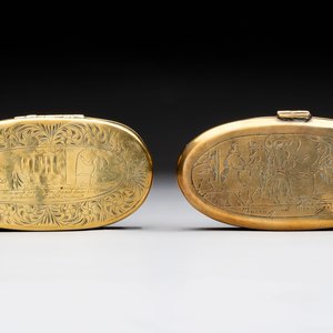 A group of four copper and brass engraved tobacco boxes, The Netherlands, 18th C. — 照片 3