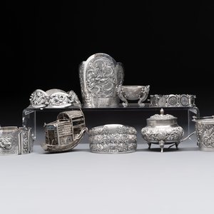 A group of nine Chinese and Southeast Asian silver wares, 19/20th C. — 照片 1