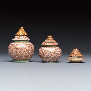 A group of nine Chinese Bencharong wares for the Thai market — photo 21