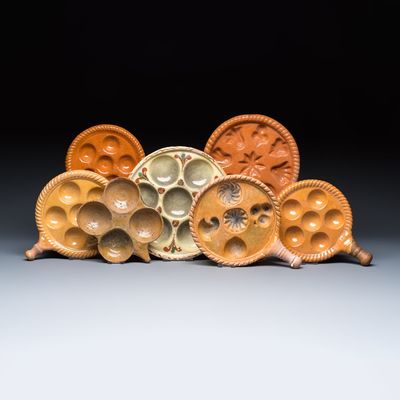 A group of seven glazed earthenware cooking vessels, 18/19th C.