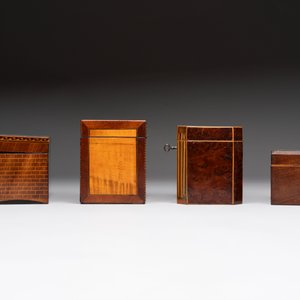 A group of six wooden tea caddies with inlaid decoration, The Netherlands, 18th C. — photo 12