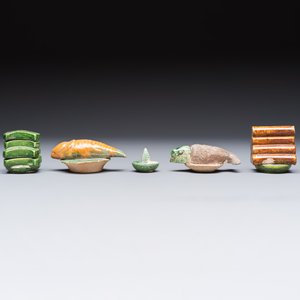 A group of ten Chinese glazed pottery mingqi, Ming — photo 2