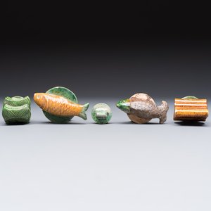 A group of ten Chinese glazed pottery mingqi, Ming — photo 7