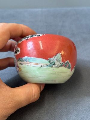 A group of three Chinese famille rose scholar’s desk objects, Qianlong mark, 19/20th C. — photo 14