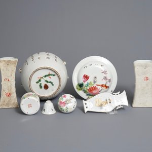 A group of various Chinese famille rose and qianjiang cai wares, 19/20th C. — 照片 2