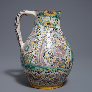 A Habaner pottery jug with a hunting scene, monogram IL, Slovakia, 18th C. — 照片 4