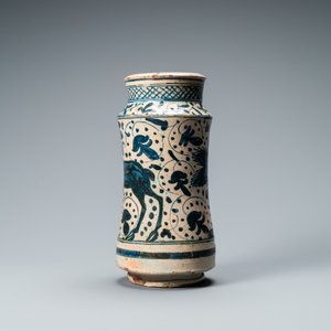 A Hispano-Moresque blue and white albarello with a deer, Paterna or Manises, Spain, mid 15th C. — 照片 4