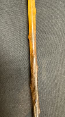 A honey-brown rhinoceros horn swagger stick with a gilt-copper knob — 照片 12