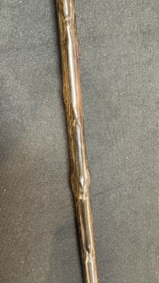 A honey-brown rhinoceros horn swagger stick with a gilt-copper knob — 照片 15