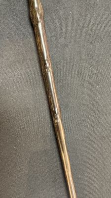 A honey-brown rhinoceros horn swagger stick with a gilt-copper knob — 照片 16