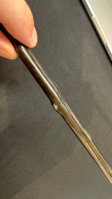 A honey-brown rhinoceros horn swagger stick with a gilt-copper knob — 照片 18
