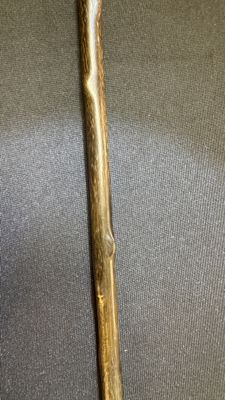A honey-brown rhinoceros horn swagger stick with a gilt-copper knob — 照片 6