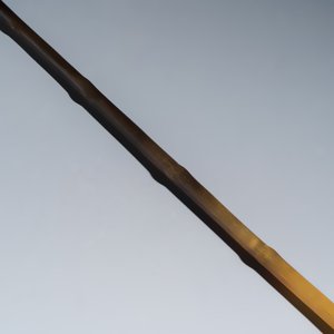 A honey-brown rhinoceros horn swagger stick with a gilt-copper knob — 照片 3