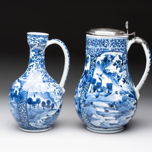 A Japanese Arita blue and white jug and a silver-mounted tankard, Edo, 17/18th C. — 照片 2