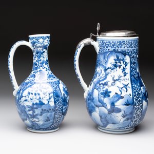 A Japanese Arita blue and white jug and a silver-mounted tankard, Edo, 17/18th C. — 照片 4