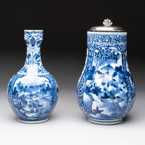 A Japanese Arita blue and white jug and a silver-mounted tankard, Edo, 17/18th C. — 照片 5