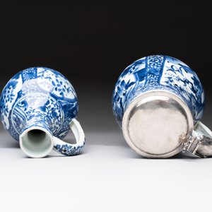 A Japanese Arita blue and white jug and a silver-mounted tankard, Edo, 17/18th C. — 照片 6