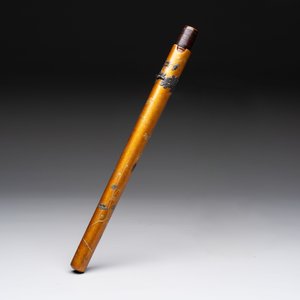 A Japanese bamboo flute with a gilt and lacquered silver-mounted wooden case, Yamada Jokasai 常嘉齋 mark, Edo, 18/19th C. — foto 6