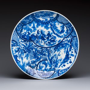 A Japanese blue and white dish with narrative design, Meiji, 19th C. — photo 1