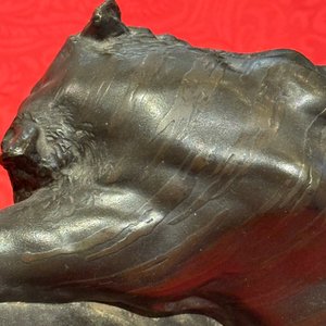 A Japanese bronze okimono of a tiger and a bull, signed Sano Takachika 佐野隆親, Meiji, 19th C. — photo 12