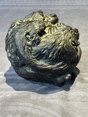 A Japanese bronze okimono with three monkeys, Yoshinobu seal mark, Meiji period — 照片 2
