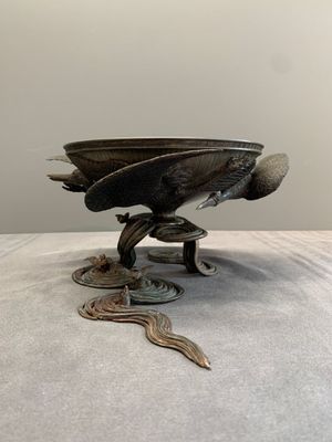 A Japanese copper, bronze and pewter Ikebana vessel, signed Kimura Toun 木村渡雲, Meiji, 19th C. — photo 1
