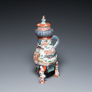 A Japanese Imari 'nesting cranes' tripod fountain and cover, Edo, 17/18th C. — 照片 1