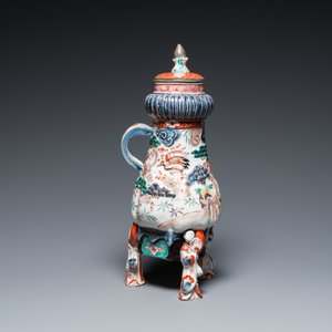A Japanese Imari 'nesting cranes' tripod fountain and cover, Edo, 17/18th C. — 照片 4