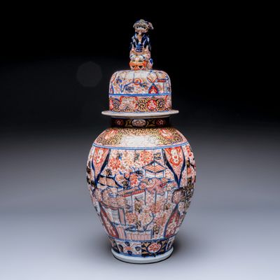 A large Japanese Imari vase and cover, Meiji, 19th C., Meiji, 19th C.