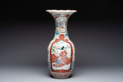 A Japanese Imari vase with narrative design, Meiji, late 19th C.