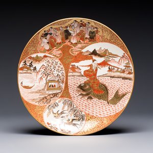 A Japanese Kutani dish with narrative design, Edo/Meiji, 19th C. — photo 1