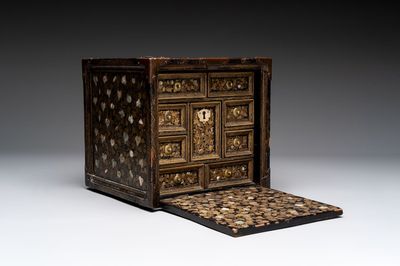 A Japanese Nanban portable lacquer cabinet, Momoyama, late 16th/early 17th C.