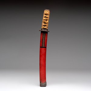 A Japanese 'raden' naginata and a wakizashi 脇差 sword with a red-lacquered saya, Edo, 17/19th C. — 照片 2
