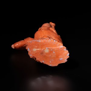 A Japanese red coral sculpture of a fisherman on wooden stand, 19/20th C. — photo 6