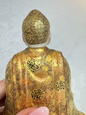 A Japanese Satsuma figure of Buddha seated on a lotus base, Hododa 保土田 mark, Meiji, 19/20th C. — 照片 11