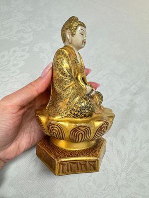 A Japanese Satsuma figure of Buddha seated on a lotus base, Hododa 保土田 mark, Meiji, 19/20th C. — 照片 3