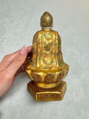 A Japanese Satsuma figure of Buddha seated on a lotus base, Hododa 保土田 mark, Meiji, 19/20th C. — 照片 4