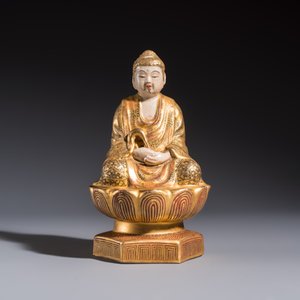 A Japanese Satsuma figure of Buddha seated on a lotus base, Hododa 保土田 mark, Meiji, 19/20th C. — 照片 2