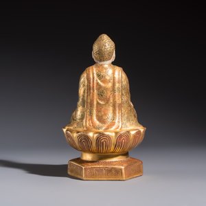 A Japanese Satsuma figure of Buddha seated on a lotus base, Hododa 保土田 mark, Meiji, 19/20th C. — 照片 4