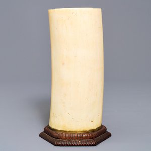 A Japanese Shibayama inlaid ivory brush pot, Meiji, 19th C. — photo 3