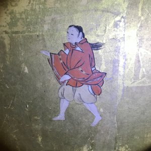 A Japanese two-fold painted byobu screen with travellers in a landscape, Edo, 17/18th C. — 照片 44