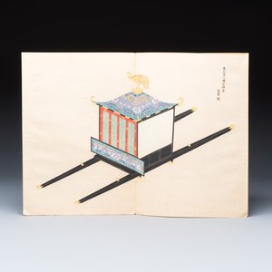 A Japanese woodblock-printed album of historical vehicles, by Ishimoto Shūen, Kojitsu Sōsho, vol. II — photo 15