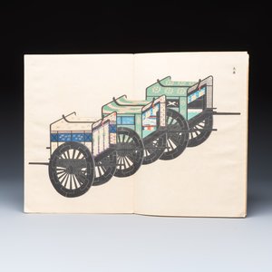 A Japanese woodblock-printed album of historical vehicles, by Ishimoto Shūen, Kojitsu Sōsho, vol. II — photo 5
