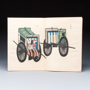 A Japanese woodblock-printed album of historical vehicles, by Ishimoto Shūen, Kojitsu Sōsho, vol. II — photo 8